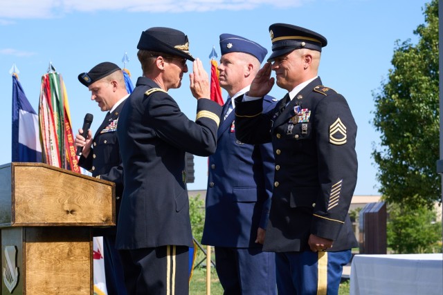 Colorado Army National Guard Soldier Sgt. 1st Class Robert F. Cruz, 8th Civil Support Team, receives the Soldier’s Medal for Heroism from The Adjutant General of Colorado, Maj. Gen. Laura Clellan, during a ceremony at the Colorado Freedom...
