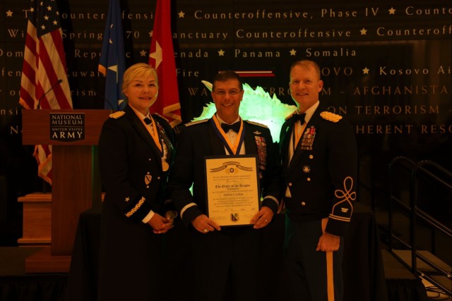 U.S. Army Brig. Gen. W Bochat (left), Col. Alex Lovasz (right) and Lt. Gen. Andrew J. Gebara (center)