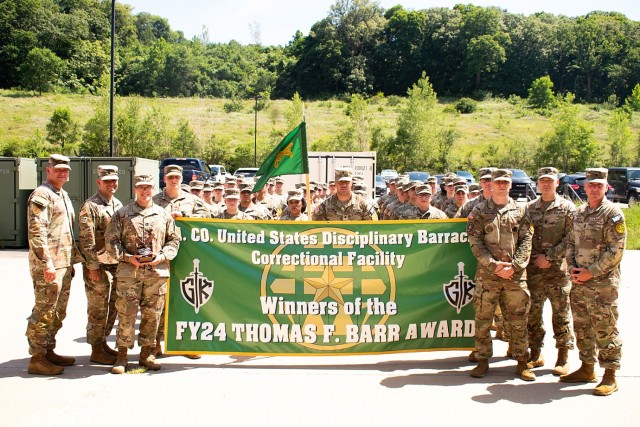 Alpha Company, U.S. Disciplinary Barracks Battalion (Corrections), at Fort Leavenworth, Kansas, has been named the winner of the fiscal year 2024 Brigadier General Thomas F. Barr Award for Best Military Police Corrections Company assigned to or...
