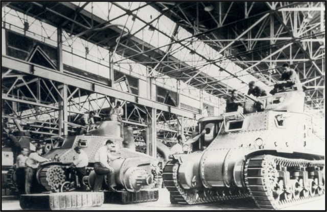 M3 Medium Tanks Being Built at Detroit Tank Arsenal in World War II.