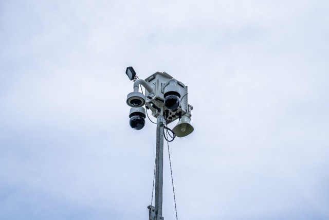 A Mobile Security Unit (MSU) towers over Grange Access Control Point providing monitoring capabilities to Directorate of Emergency Services (DES) leaders June 17, 2025.