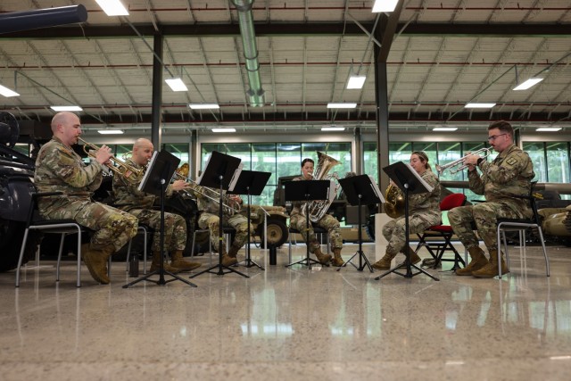 The U.S. Army band played during the installation's redesignation ceremony July 11 at the Ordnance Training Support Facility.