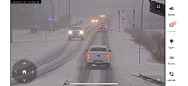 Real-time road conditions are shown using a Mobile Security Unit (MSU) following a winter storm  Jan. 21, 2025, at Fort Benning, Ga.