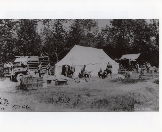 Mobile Ordnance Repair Shop of the 42nd Division, La Cheppe, France, July 4, 1918.