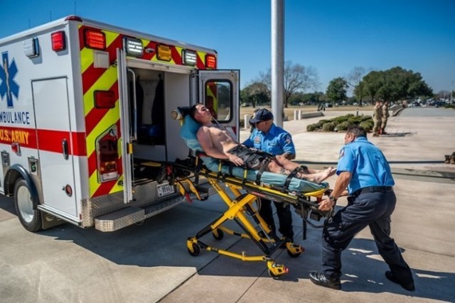 Man Down Drill during the 9th Annual Heat Forum on Feb. 26, 2025, at Fort Benning, Ga.