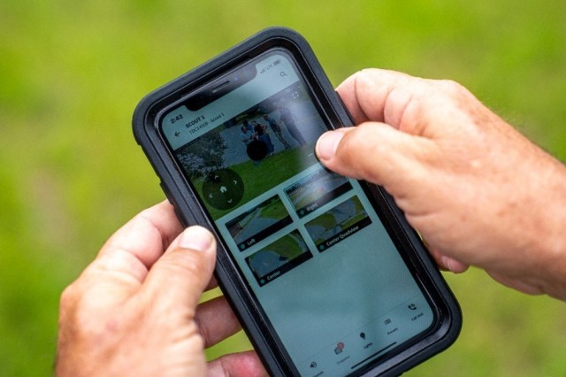 Video footage of the Grange Access Control Point is accessed by the Fort Benning Department of Emergency Services (DES) using technology enabled by a Mobile Security Unit (MSU) June 17, 2025.