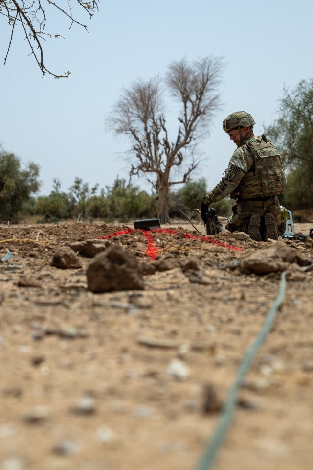 Explosive Ordnance Disposal techs train with multinational troops at Exercise African Lion