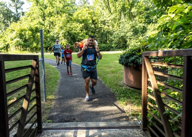 Over 300 individuals participate in the Freedom Days 5K fun run at Fort Knox, Kentucky, July 12, 2025.
