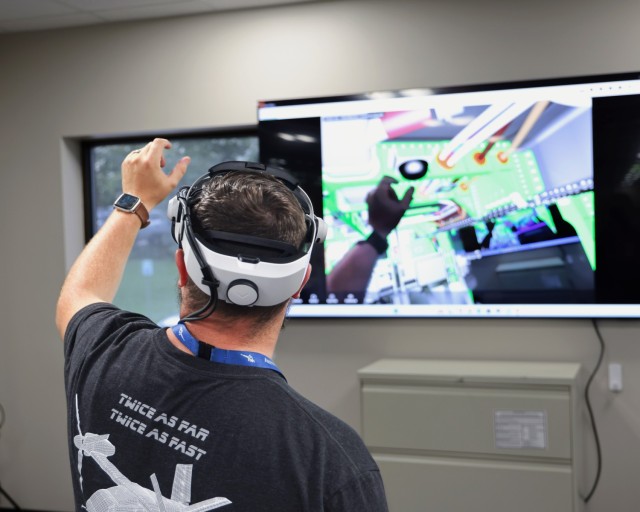 Pilots, repairers and aircrew members can step inside an MV-75 virtually with the use of wearable Mixed Reality and Augmented Reality glasses, courtesy of the U.S. Army Combat Capabilities Development Command Aviation & Missile Center’s FLRAA...