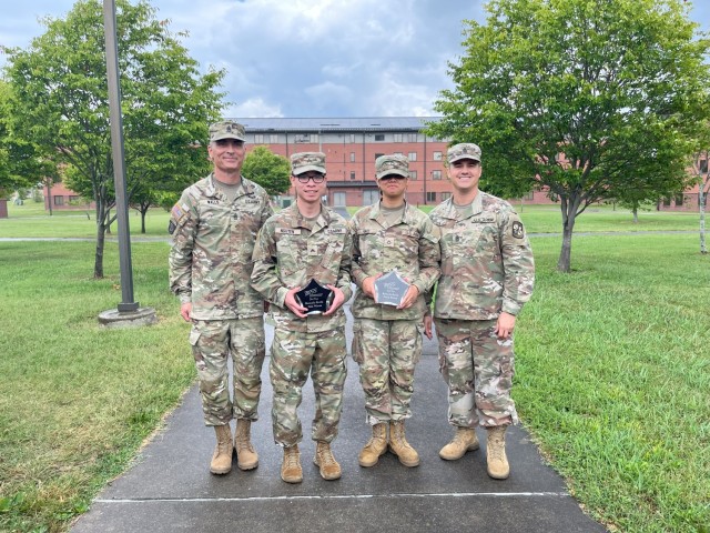 The Better Opportunities for Single Soldiers (B.O.S.S.) Program Best Barracks Competition winners are awarded by U.S. Army Cadet Command and Fort Knox Command Sgt. Maj. Darrell Walls and Garrison Command Sgt. Maj. Alex Licea at Fort Knox,...