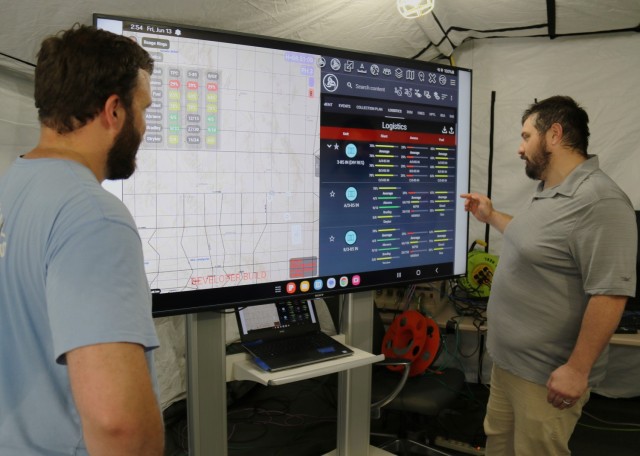 C5ISR Center personnel research the Operational Energy Data Bridge program at Aberdeen Proving Ground, Maryland, in July 2025.