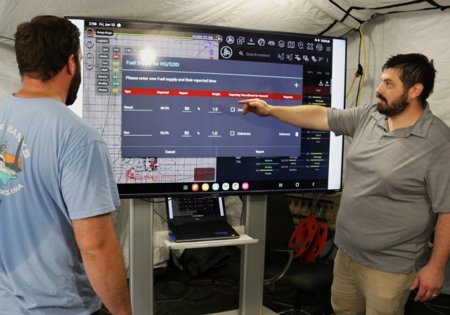 C5ISR Center personnel research the Operational Energy Data Bridge program at Aberdeen Proving Ground, Maryland, in July 2025.