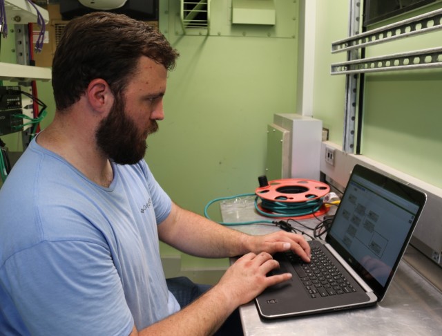 C5ISR Center personnel research the Operational Energy Data Bridge program at Aberdeen Proving Ground, Maryland, in July 2025.