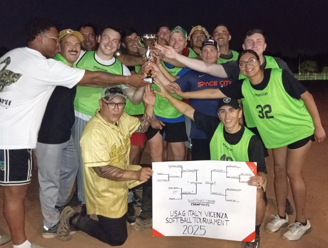 Bunt Force Trauma, from the 522nd Military Intelligence Battalion, won U.S. Army Garrison Italy’s 2025 Intramural Softball tournament