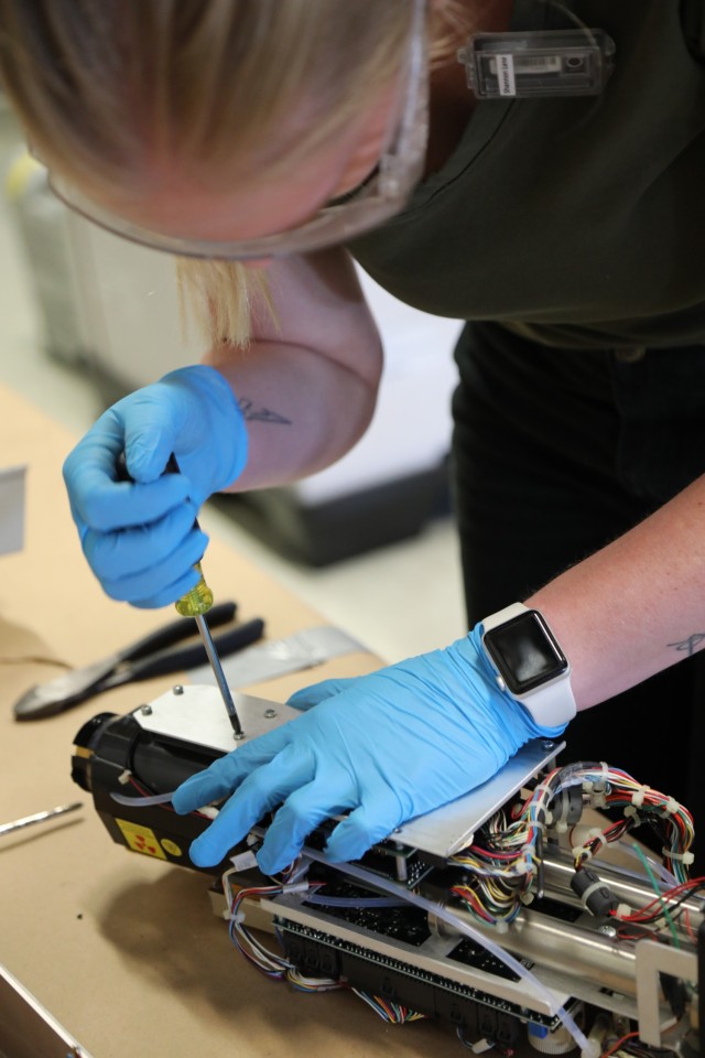 The Joint Munitions Command’s health physicists are trained to perform simple and safe procedures to remove radioactive sources from commodities during scheduled campaigns. Commercial chemical and explosives agent monitors, such as the pictured...