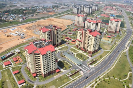 Housing towers on Camp Humphreys, South Korea.