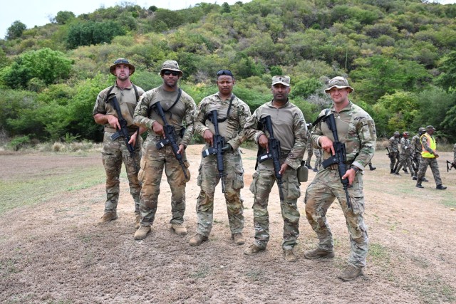 Soldiers from the D.C. National Guard hone marksmanship skills at Twickenham Park Range in St. Catherine, Jamaica, on July 17, 2025. As part of the Caribbean Regional Training Camp, activities included zeroing, firing from different positions,...