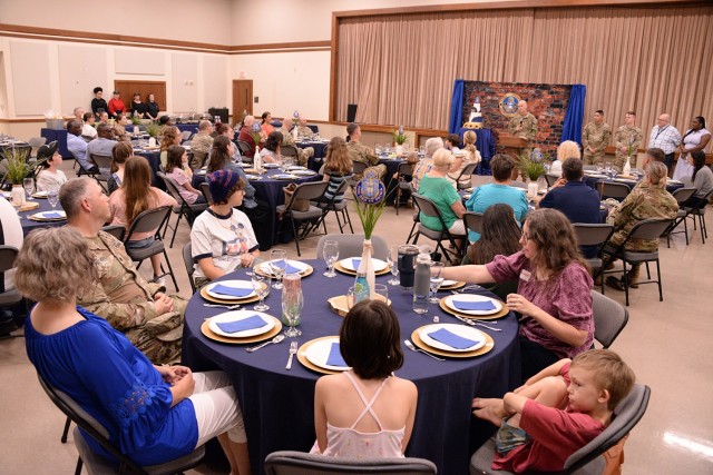 Community members gathered for the Chaplain Corps' 250th anniversary celebration luncheon listen to Religious Support Office staff members share their prayer intentions for the future of the corps July 29, 2025, at Frontier Chapel at Fort...