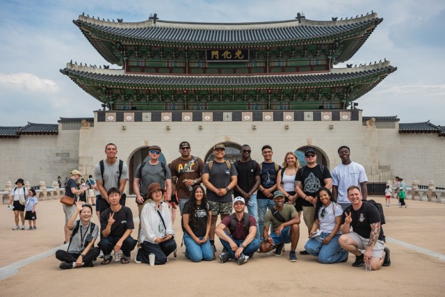 U.S. Soldiers assigned to the 55th Military Police Company, 210th Field Artillery Brigade and U.S. Army Garrison Yongsan-Casey receive a newcomers tour in Seoul, South Korea, July 31, 2025. The tour, hosted by the U.S. Army Garrison Casey...