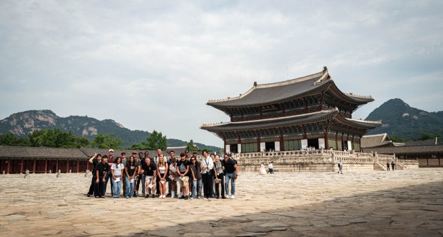 U.S. Army Soldiers pose for a photograph on the grounds at Gyeongbokgung Palace in Seoul, Korea, July 31, 2025. Soldiers serving at Camp Casey traveled to Seoul on a trip hosted by Gyeonggi-Do province as part of an effort to welcome...