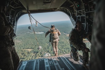 Airborne EOD technicians participate in international static line parachute competition