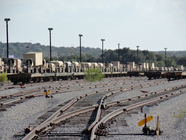 Military Vehicles Loaded for Transport Across U.S.