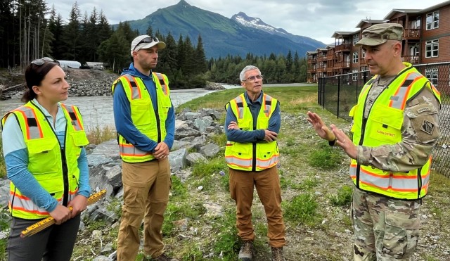 Alaska District staff discuss data gathering after Mendenhall River flood event