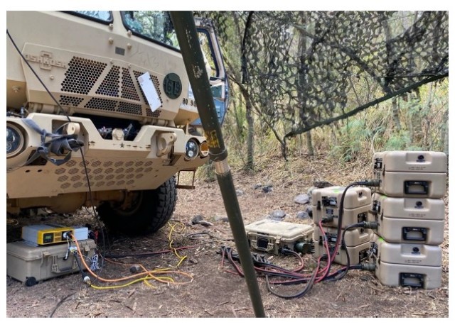 Figure 2. LMTV equipped with external energy storage solutions.