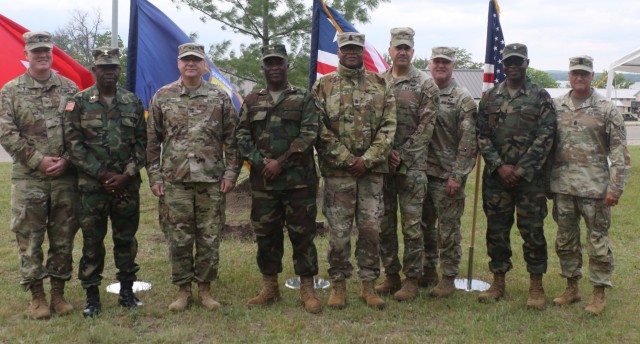 (From left) U.S. Army Col. Brian Martinus, Michigan National Guard state chaplain; Armed Forces of Liberia (AFL) Maj. Urias Zogaa, chaplain general, Armed Forces of Liberia; U.S. Army Maj. Gen. Paul Rogers, adjutant general, Michigan National...