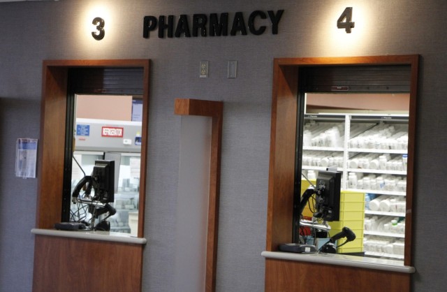 The Reynolds Army Health Clinic pharmacy serves over 400 patients and dispenses 1,500 prescriptions daily.