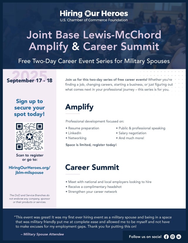 Hiring Our Heroes Career Summit coming to JBLM