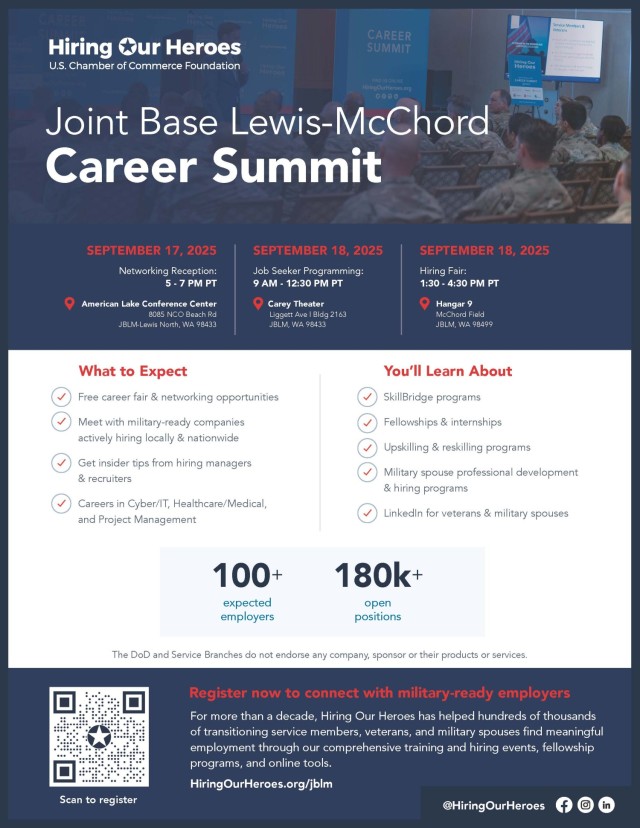 Hiring Our Heroes Career Summit coming to JBLM