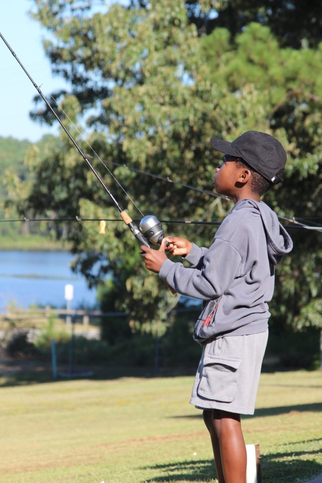 Families at the Fort Bragg EFMP Family Fishing Day on Aug. 29.