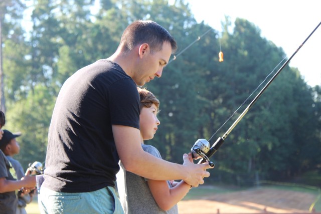 Families at the Fort Bragg EFMP Family Fishing Day on Aug. 29.