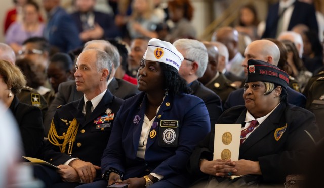 Audience members of the Congressional Gold Medal Ceremony at the U.S. Capitol in Washington, D.C., on September 3, 2025. The ceremony was held to honor members of the 369th Infantry Regiment, known as the Harlem Hellfighters.