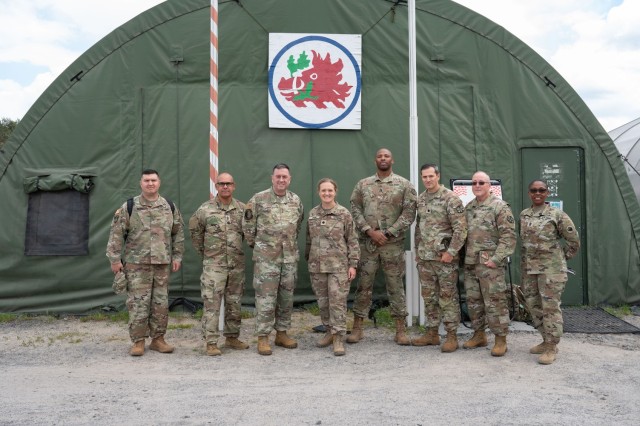 U.S. Air Force Maj. Gen. Gary Keefe, the Adjutant General of the Massachusetts National Guard (MANG), and senior leaders from the 164th Transportation Battalion visit the 1060th Transportation Company and the 110th Combat Sustainment Support...