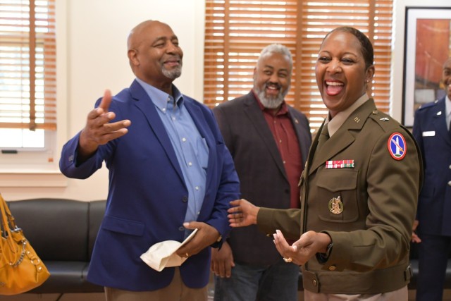 BG Gant laughs at a funny comment.