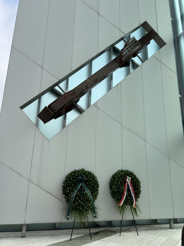 'Memory and Light' 9/11 memorial in Padova, Italy, Sept. 11, 2025.