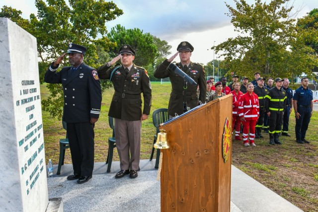 The military community of Camp Darby holds an annual 9/11 memorial ceremony to pay tribute to the victims of the terrorist attack on September 11, 2001.