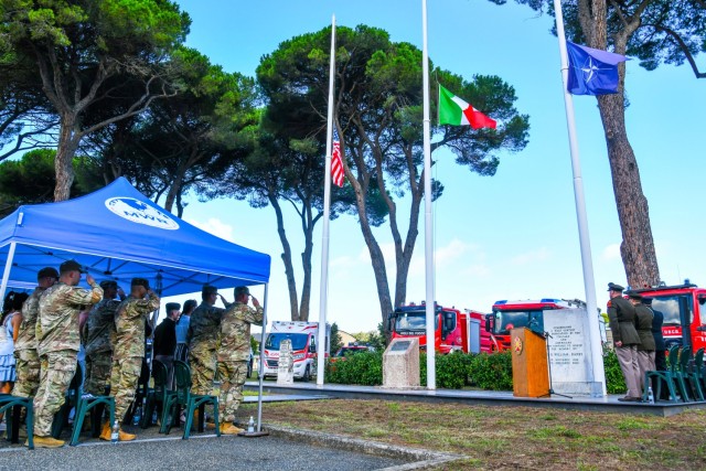 The military community of Camp Darby holds an annual 9/11 memorial ceremony to pay tribute to the victims of the terrorist attack on September 11, 2001.