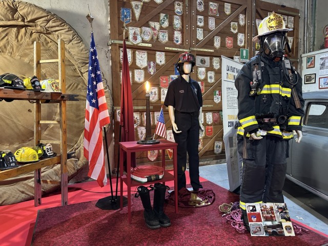 The fire department command team from U.S. Army Garrison Italy, Directorate of Emergency Services, visited the Italian National Historical Museum of the Firefighters in Mantua, Italy, Sept. 19, 2025. The visit was inspired by a shared mission and...