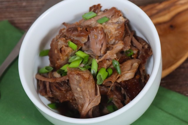 A Korean pulled pork dish created by the Armed Forces Recipe Service at the Army Combat Capabilities Development Command Soldier Center in Natick, Mass., is one of many new recipes that food technologists are creating to bring diversity to menus...