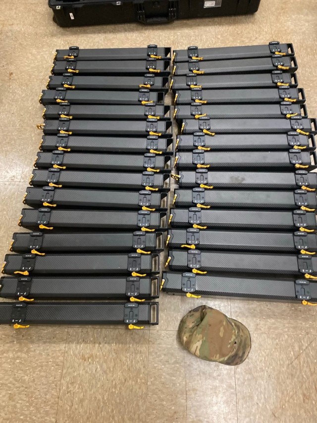 Army-issued batteries for the Ghost X at Salaknib and Balikatan 2025 at Fort Magsaysay, Luzon, Philippines, April 2025.