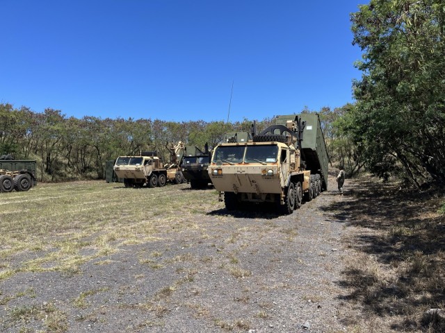 Transportation Section from the 524 Division Sustainment Support Company, 25 Division Sustainment Brigade, move the 225LSB Common Authorized Stockage List from Schofield Barracks to Dillingham Army Airfield, Oahu, during Nakoa Fleek, August 2024.