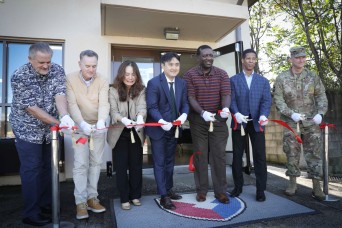 CAMP CASEY, South Korea – Members of the U.S. Army Garrison Yongsan-Casey community gathered at the Casey Bus Terminal to open a Welcome Center at Camp...