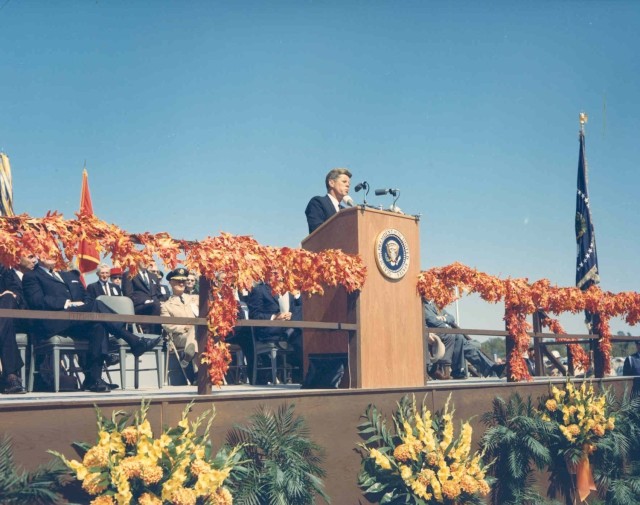 President John F. Kennedy delivers Greers Ferry Dam dedication speech