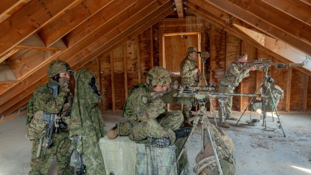 U.S. Army soldiers assigned to Headquarters and Headquarters Company, 2nd Battalion, 3rd Infantry Regiment, 1st Stryker Brigade Combat Team, 7th Infantry Division, and Japan Ground Self-Defense Force soldiers from the 22nd Rapid Deployment...