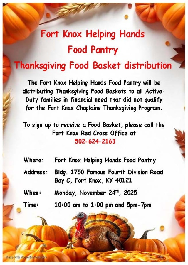 Flyer provided by the Fort Knox Red Cross