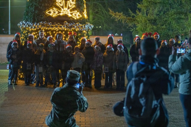 USAG Poland and 3rd ID Powidz tree lighting ceremony