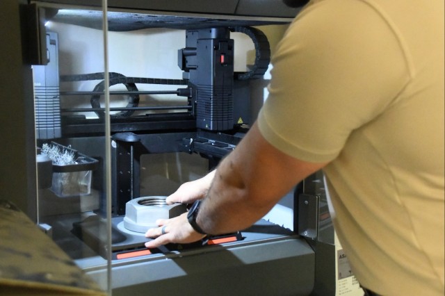 Dillion Mann shows how Yuma Test Center’s Metrology and Simulation Division utilize 3-Dimensional (3D) printers to support the test mission by being able to print parts on demand. Metrology Branch Chief Savanna Silva stressed that the 3D...